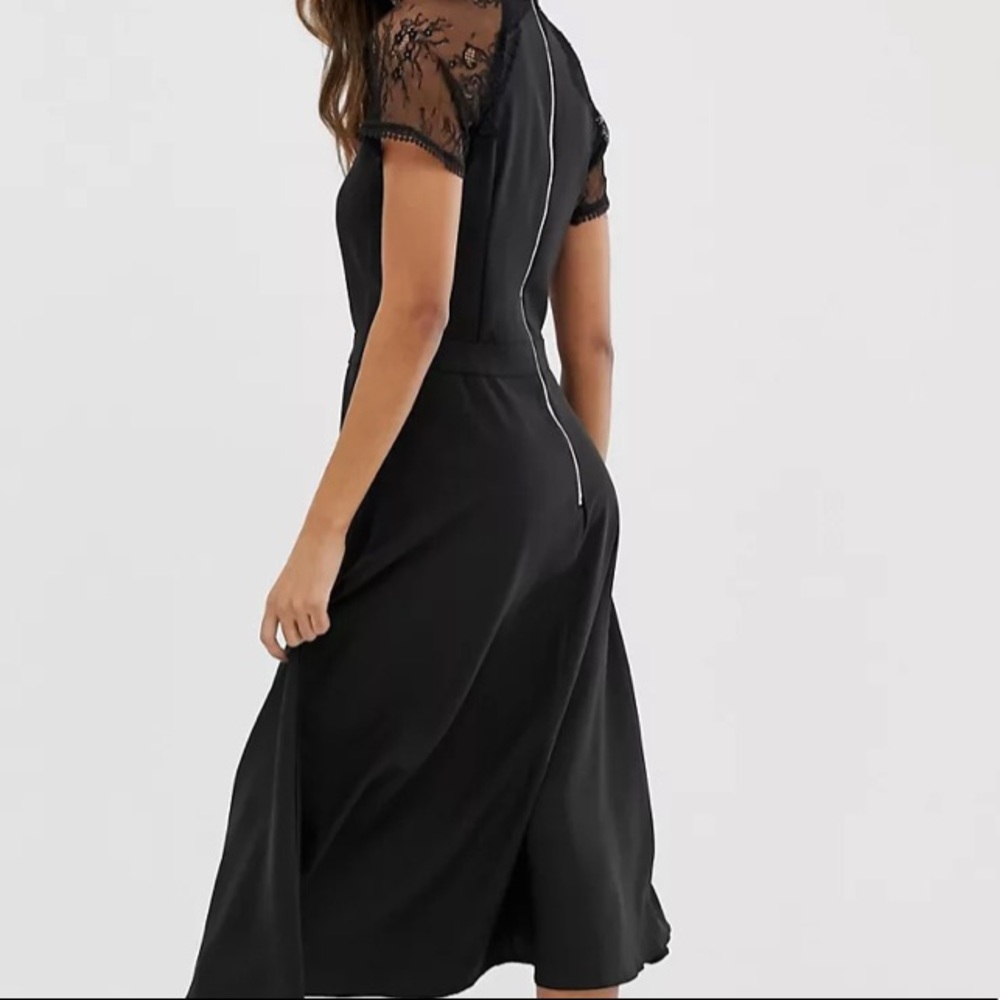 Liquorish size 4 a line lace detail midi dress - Picture 6 of 8